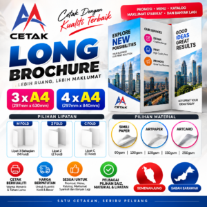 Long Brochure Printing Malaysia - C Fold Z Fold M Fold