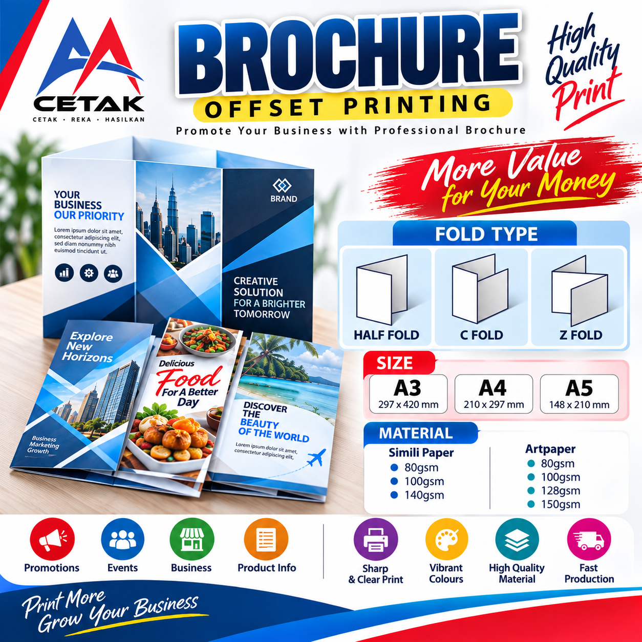Brochure Offset Printing Malaysia - AA Cetak