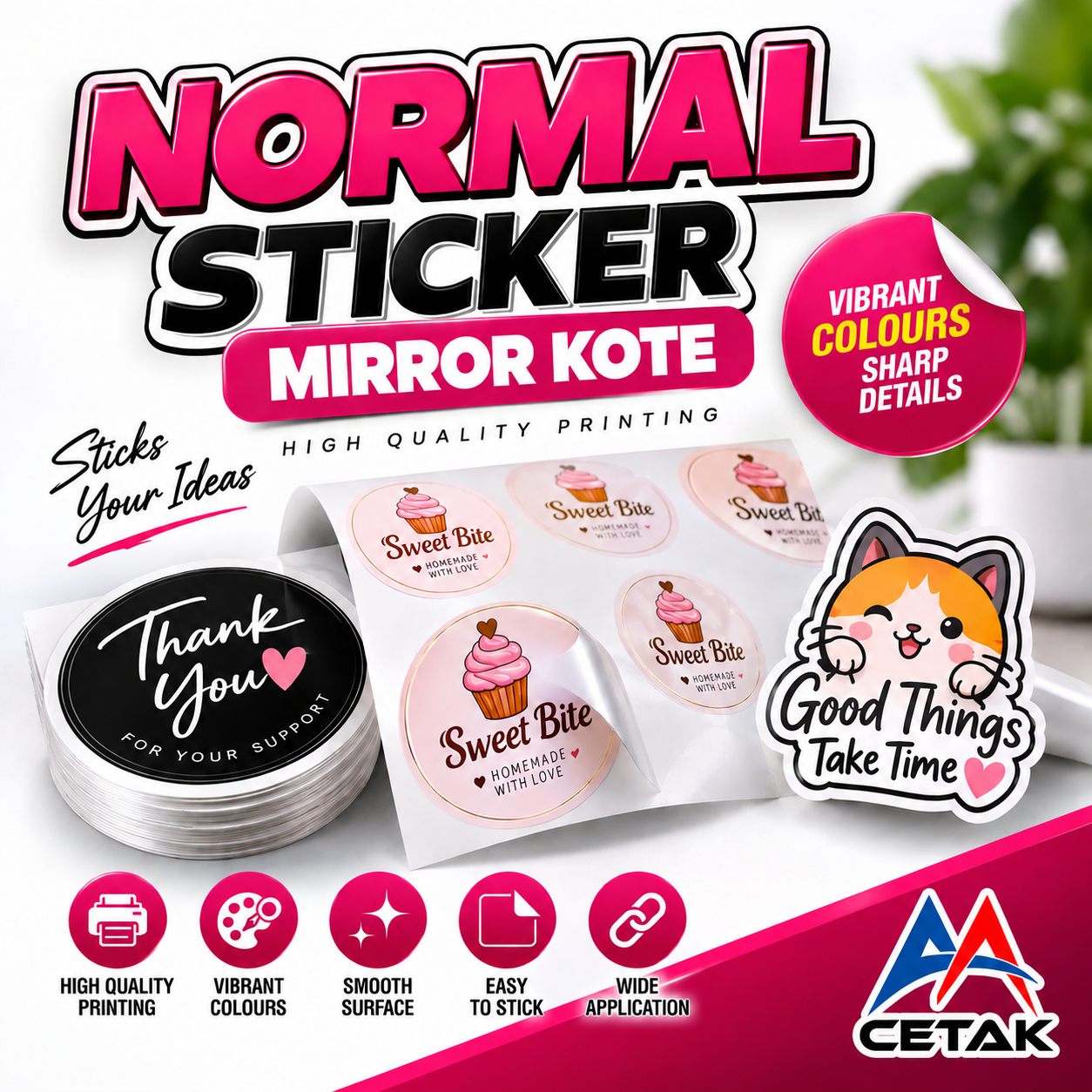 Normal Mirror Kote Sticker Printing Malaysia - AA Cetak