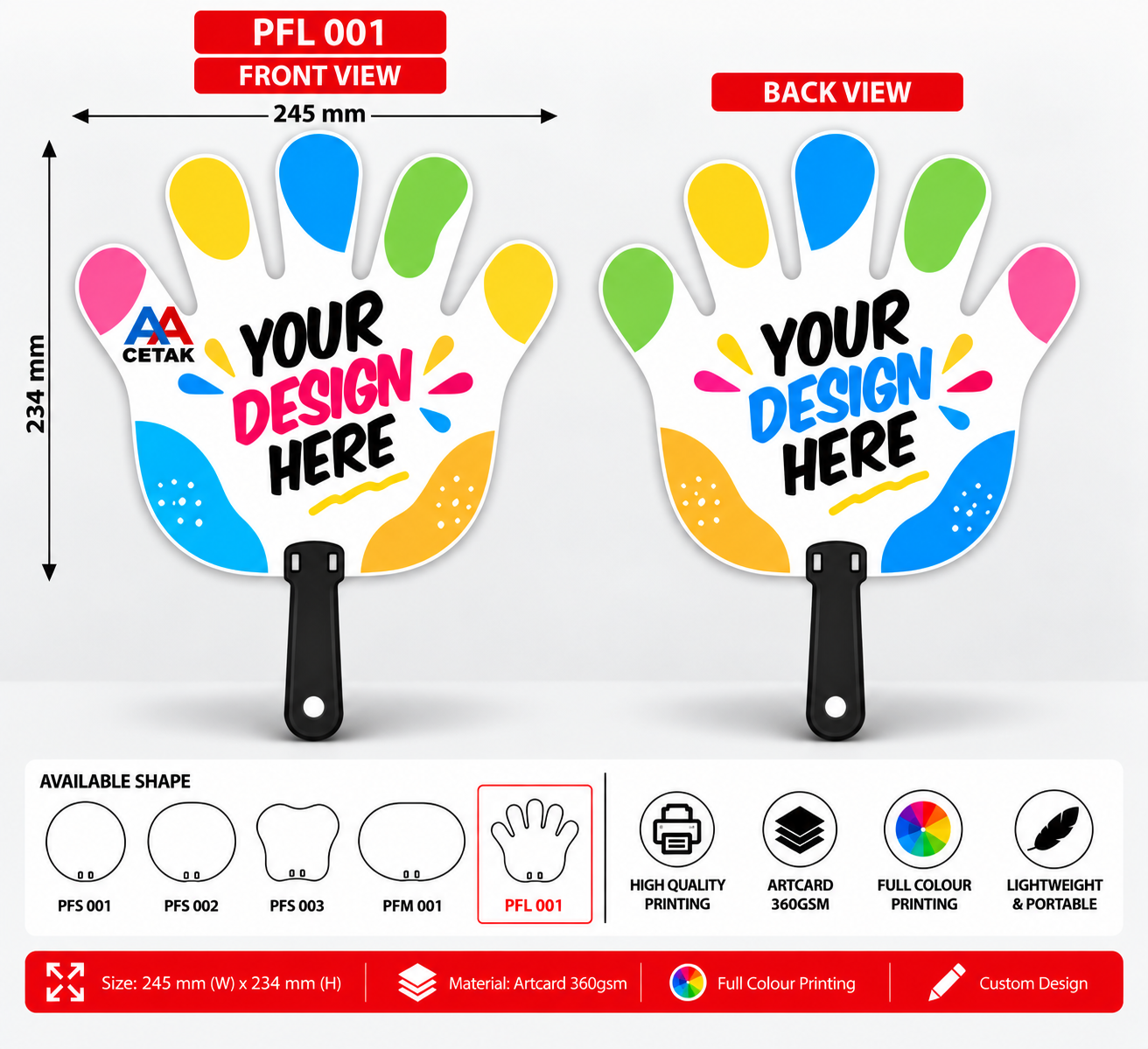 Custom Hand Fan Printing Malaysia | AA Cetak