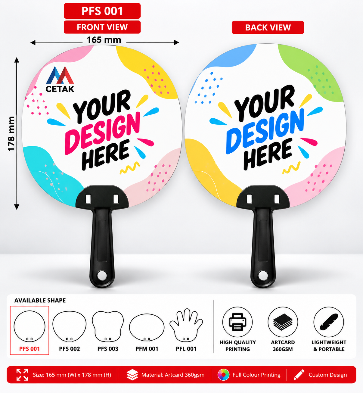 Custom Hand Fan Printing Malaysia | AA Cetak