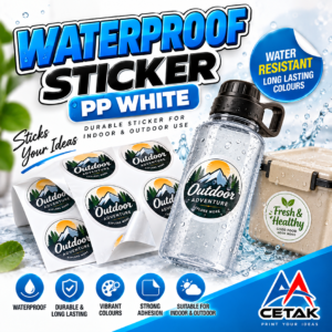 Waterproof Sticker PP White custom product label printing