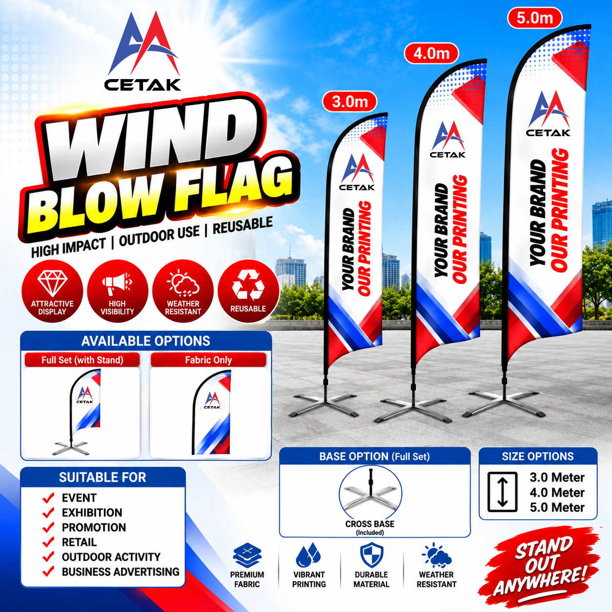 Bow Flag Printing Malaysia - Wind Blow Flag | AA Cetak