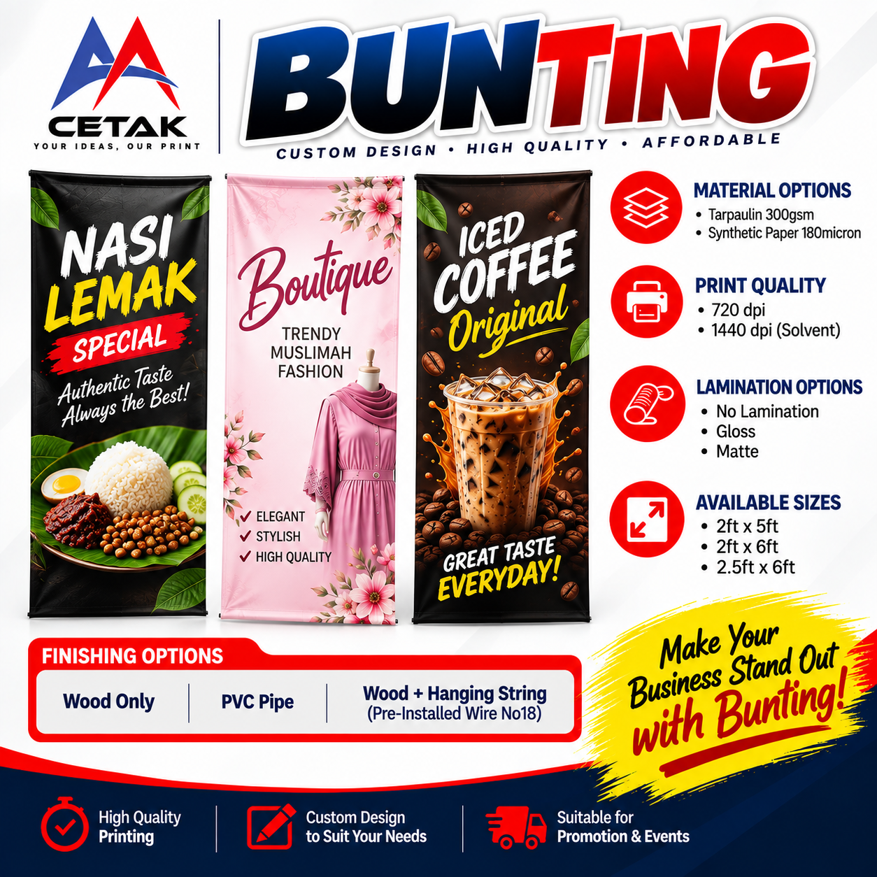 Bunting Printing Malaysia - Custom Bunting by AA Cetak