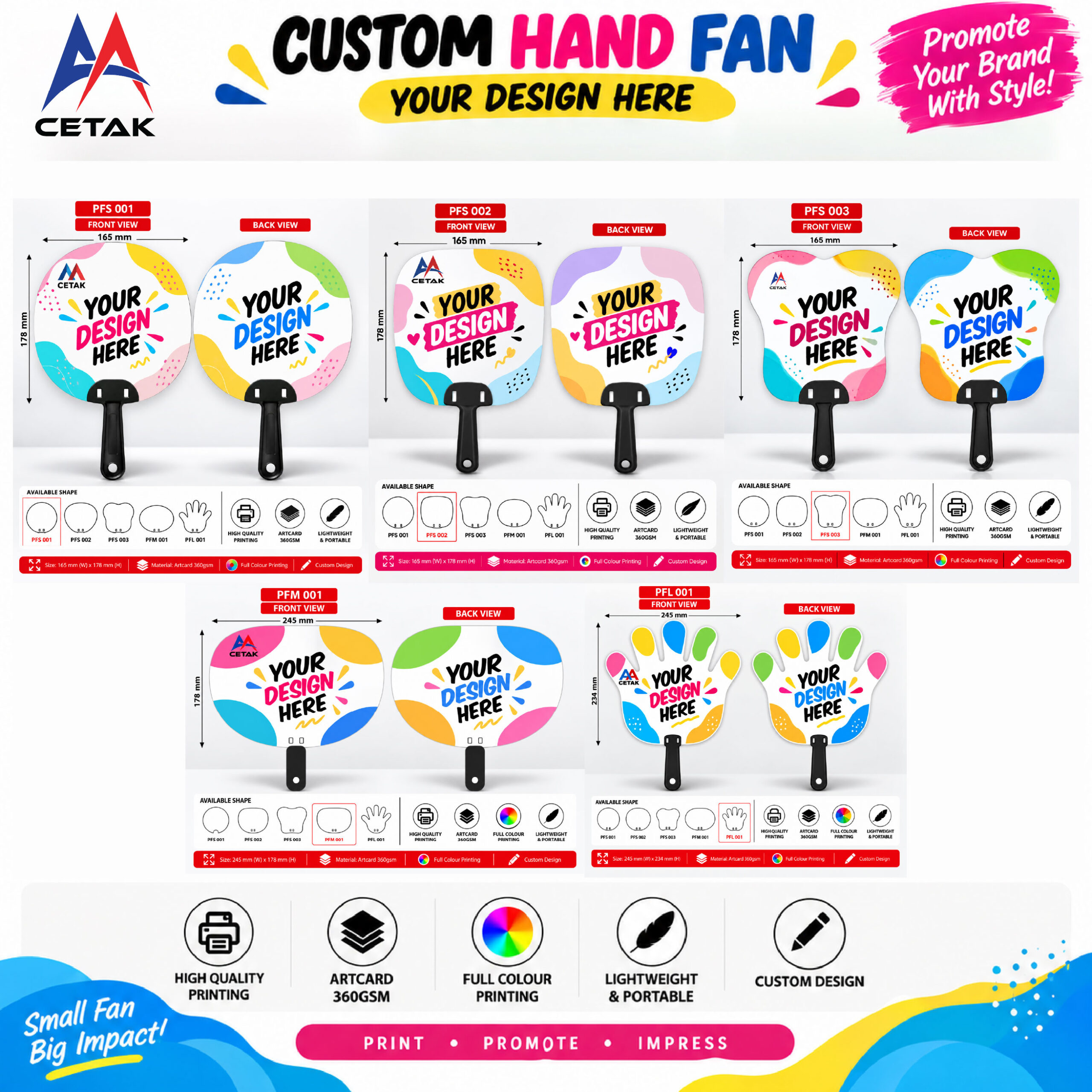 Custom Hand Fan Printing Malaysia | AA Cetak