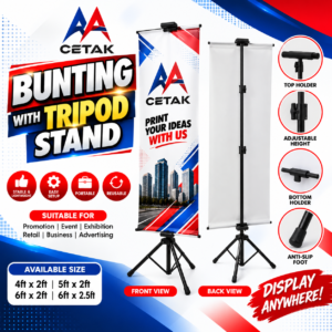 Tripod Bunting Stand Malaysia - Custom Printing | AA Cetak